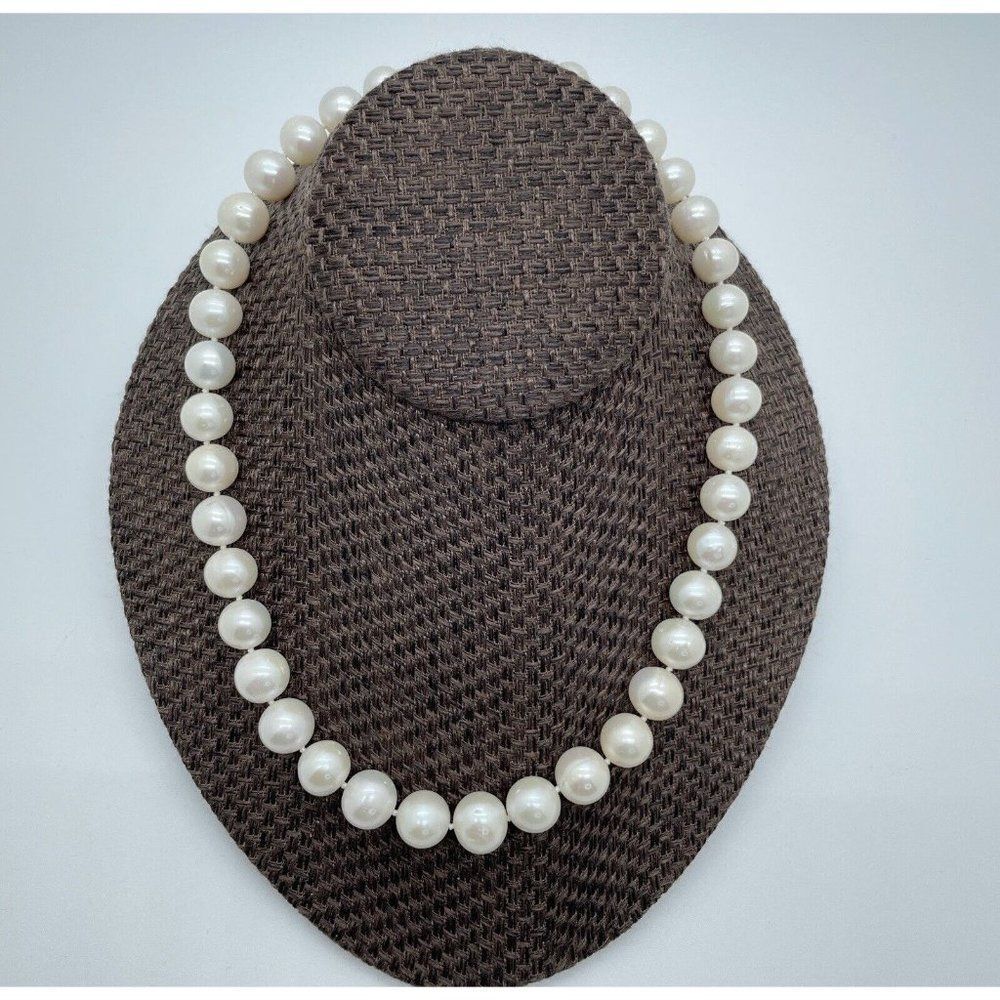 Imperial Pearls Necklace White 9.5 - 11.5mm Cultured Freshwater Sterling Silver